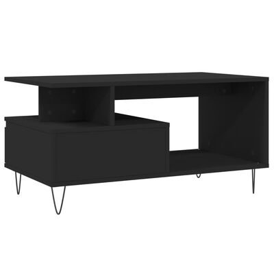 vidaXL Coffee Table Black 90x49x45 cm Engineered Wood