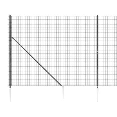 vidaXL Wire Mesh Fence with Spike Anchors Anthracite 1.4x10 m
