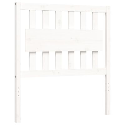 vidaXL Bed Frame without Mattress White Single Solid Wood Pine