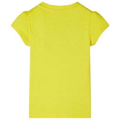 Kids' T-shirt with Cap Sleeves Bright Yellow 104