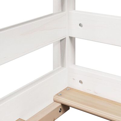 vidaXL Loft Bed with Ladder and Roof without Mattress White 80x200 cm