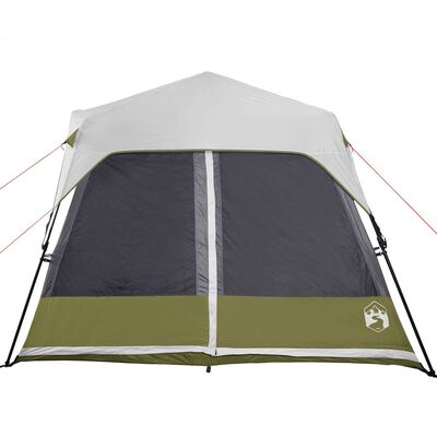 vidaXL Family Tent with LED 9-Person Light Green Quick Release