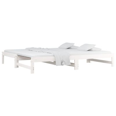 vidaXL Pull-out Day Bed without Mattress White 2x(90x190) cm