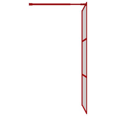 vidaXL Walk-in Shower Wall with Clear ESG Glass Red 115x195 cm