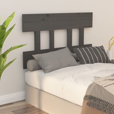 vidaXL Bed Headboard Grey 103.5x3x81 cm Solid Wood Pine