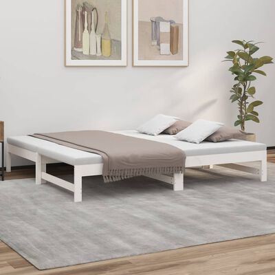 vidaXL Pull-out Day Bed without Mattress White 2x(75x190) cm