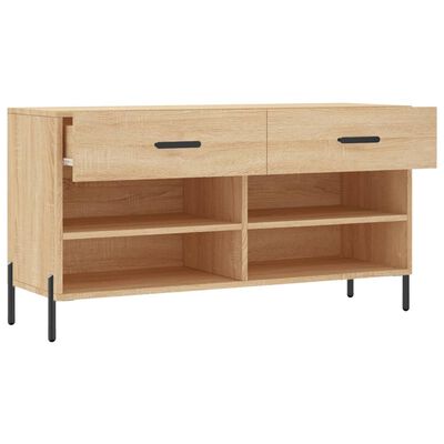 vidaXL Shoe Bench Sonoma Oak 102x35x55 cm Engineered Wood