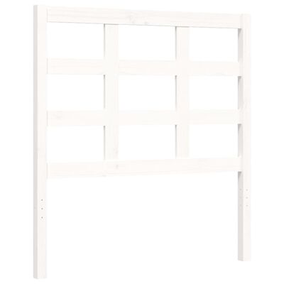 vidaXL Bed Frame without Mattress White Single Solid Wood