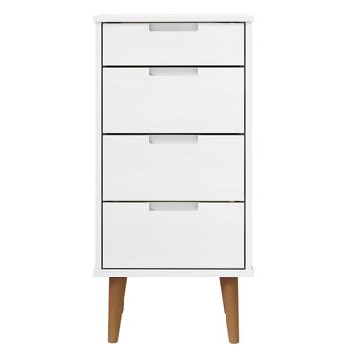 vidaXL Drawer Cabinet MOLDE White 40x35x82 cm Solid Wood Pine