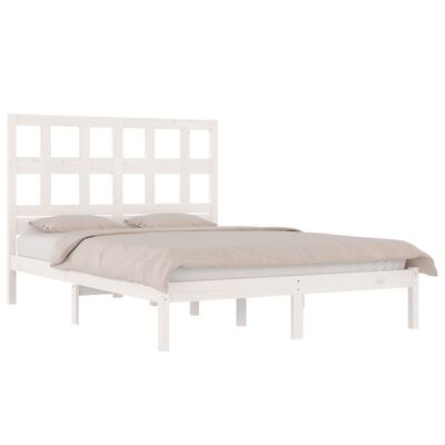 vidaXL Bed Frame without Mattress White 120x200 cm Solid Wood Pine