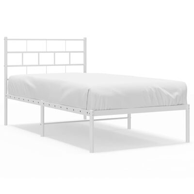 vidaXL Metal Bed Frame without Mattress with Headboard White 80x200 cm