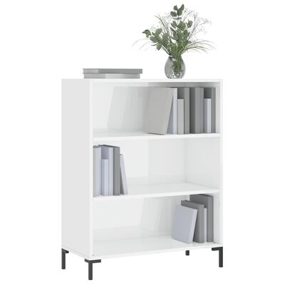 vidaXL Bookcase High Gloss White 69.5x32.5x90 cm Engineered Wood