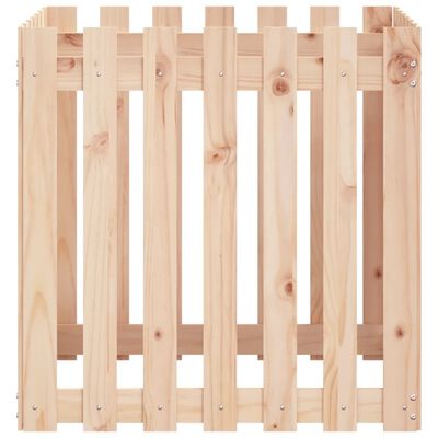 vidaXL Garden Planter with Fence Design 70x70x70 cm Solid Wood Pine