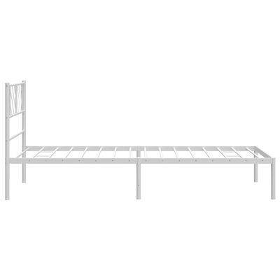 vidaXL Metal Bed Frame without Mattress with Headboard White 100x190 cm