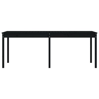 vidaXL Garden Table Black 203.5x100x76 cm Solid Wood Pine
