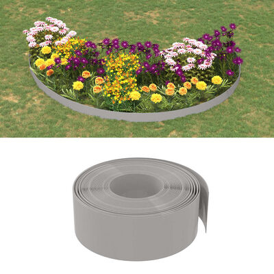 vidaXL Garden Edging Grey 10 m 20 cm Polyethylene