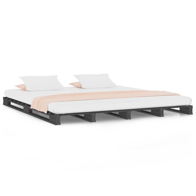 vidaXL Pallet Bed without Mattress Grey Small Double Solid Wood