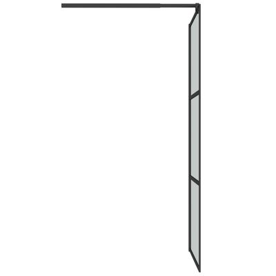 vidaXL Walk-in Shower Wall 90x195cm Dark ESG Glass Black