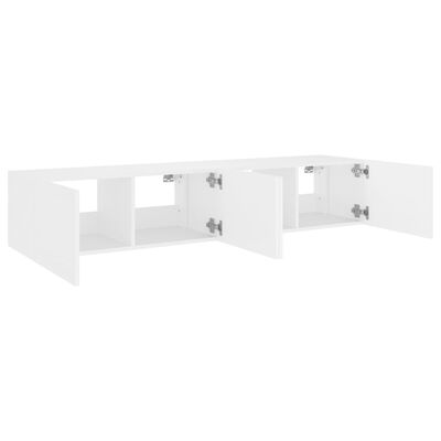 vidaXL TV Wall Cabinets with LED Lights 2 pcs White 80x35x31 cm