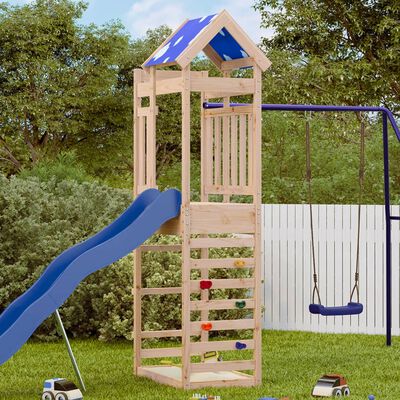 vidaXL Play Tower with Rockwall 85x52.5x239 cm Solid Wood Pine