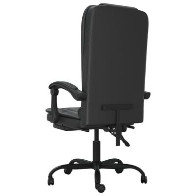 vidaXL Massage Reclining Office Chair Black Faux Leather