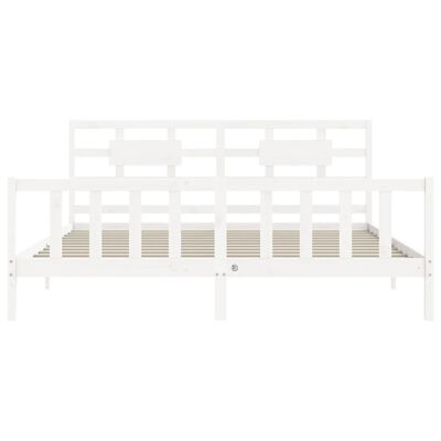 vidaXL Bed Frame without Mattress White 200x200 cm Solid Wood Pine