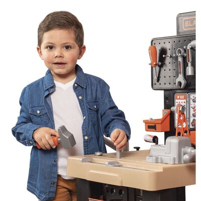 BLACK DECKER Junior Builder Toy Foldable Workbench With Tools Mechanical  Drill