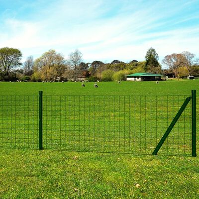 vidaXL Euro Fence Steel 10x0.8 m Green