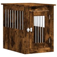 vidaXL Dog Crate Furniture Smoked Oak 45x62x59 cm Engineered Wood