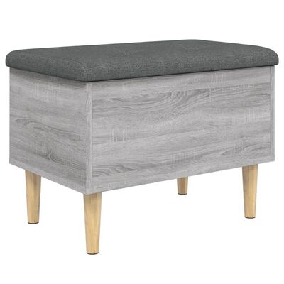 vidaXL Storage Bench Grey Sonoma 62x42x46 cm Engineered Wood