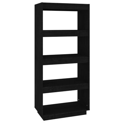 vidaXL Book Cabinet/Room Divider Black 60x35x135 cm Solid Pinewood