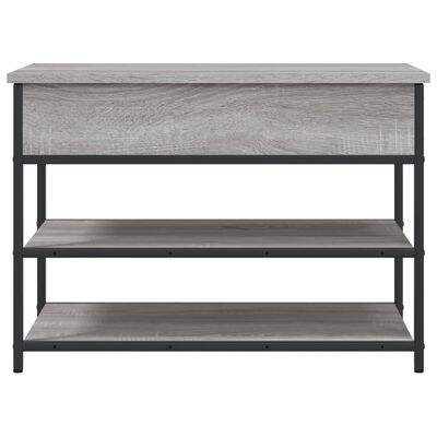 vidaXL Shoe Bench Grey Sonoma 70x42.5x50 cm Engineered Wood