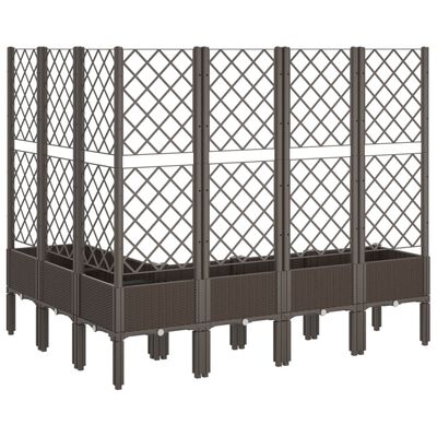 vidaXL Garden Planter with Trellis Brown 160x120x142 cm PP