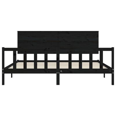 vidaXL Bed Frame without Mattress Black 200x200 cm Solid Wood Pine