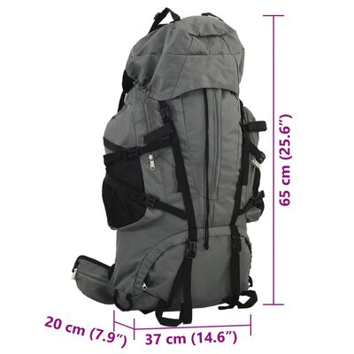 vidaXL Hiking Backpack Grey 60 L Oxford Fabric