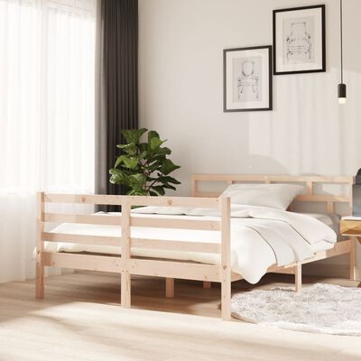 vidaXL Bed Frame without Mattress Solid Wood 140x190 cm (810410+814194)