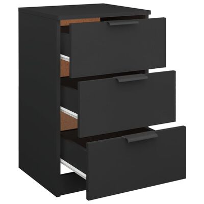 vidaXL Bedside Cabinet Black 40x36x65 cm