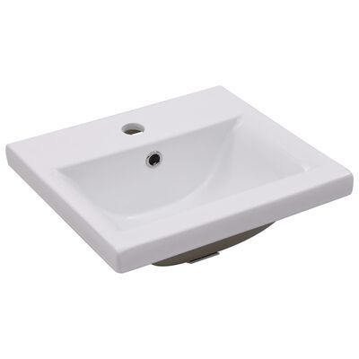 vidaXL Sink Cabinet with Built-in Basin High Gloss White Engineered Wood