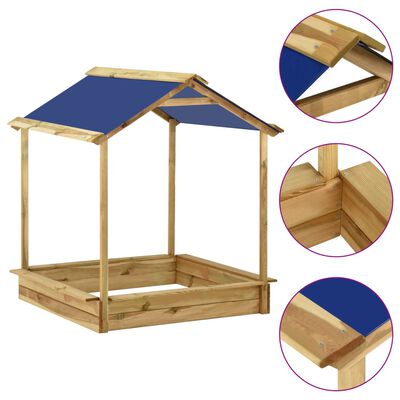 vidaXL Outdoor Playhouse with Sandpit 128x120x145 cm Pinewood