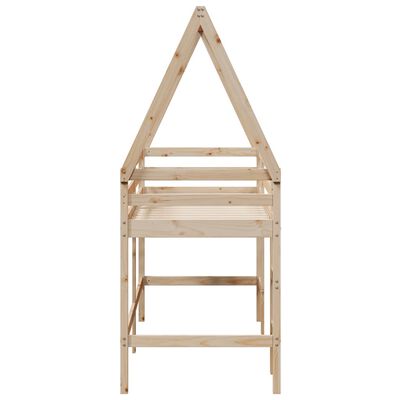 vidaXL Loft Bed with Ladder and Roof without Mattress 80x200 cm