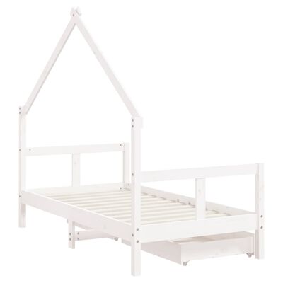 vidaXL Kids Bed Frame with Drawers Black 80x160 cm Solid Wood Pine