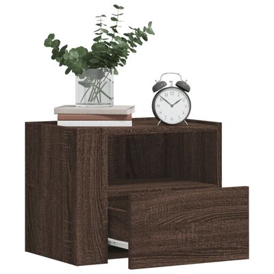 vidaXL Wall-mounted Bedside Cabinet Brown Oak 45x30x35 cm