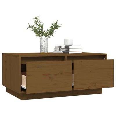 vidaXL Coffee Table Honey Brown 80x50x35 cm Solid Wood Pine