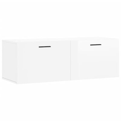 vidaXL Wall Cabinet High Gloss White 100x36.5x35 cm Engineered Wood