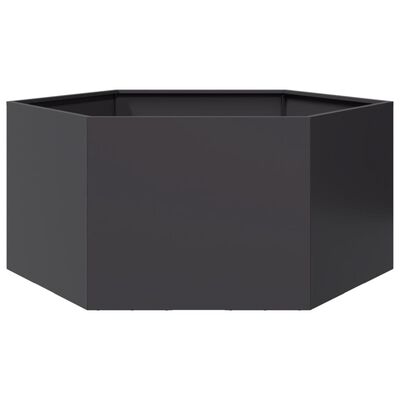 vidaXL Garden Planter Black Hexagon 104x90x45 cm Steel