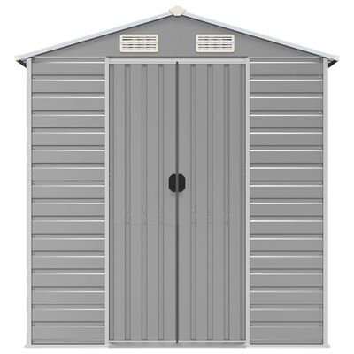 vidaXL Garden Shed Light Grey 191x980x198 cm Galvanised Steel