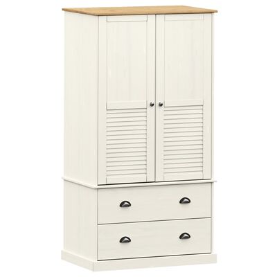 vidaXL Wardrobe VIGO White 90x55x176 cm Solid Wood Pine