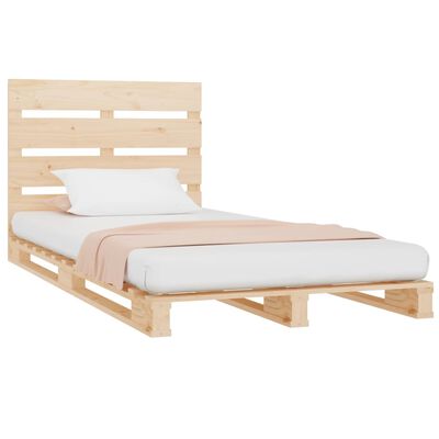 vidaXL Bed Frame 90x190 cm Single Solid Wood Pine