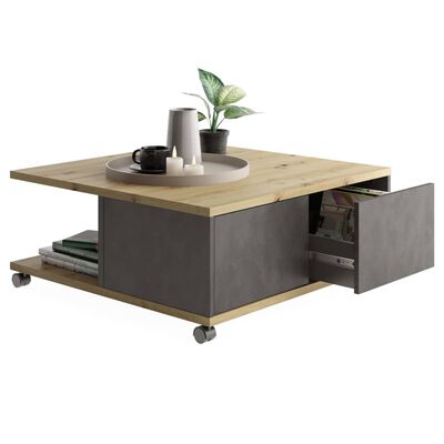 FMD Mobile Coffee Table Artisan Oak