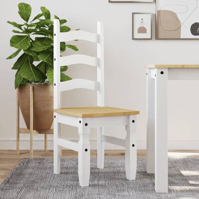 vidaXL Dining Chairs 2 pcs Corona White 42x47x107 cm Solid Wood Pine